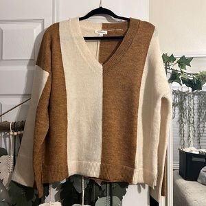 Brown and Cream Stripped Sweater